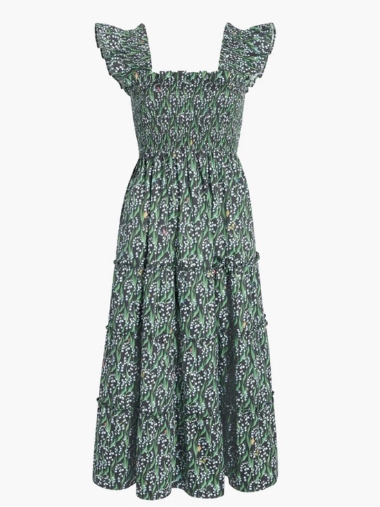 Hill House Dresses & Skirts - Hill House Home Ellie Nap Dress Lily Of The Valley Ruffle Fall Black Size Large